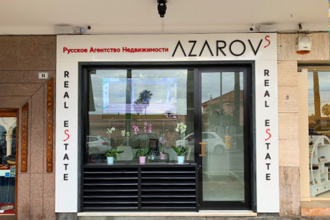 Escritório da imobiliária AZAROVS em San Remo, corso Imperatrice, 8 "largura =